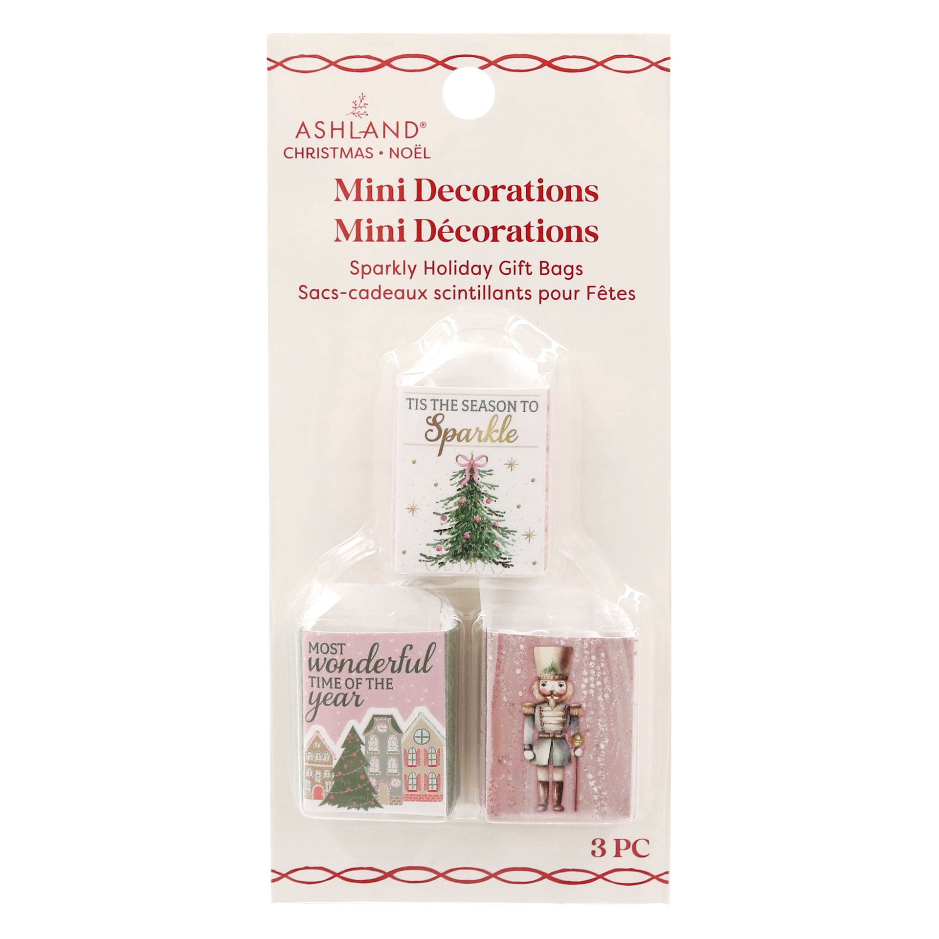 slide 3 of 4, Mini Sparkly Holiday Gift Bag Decorations By Ashland, null