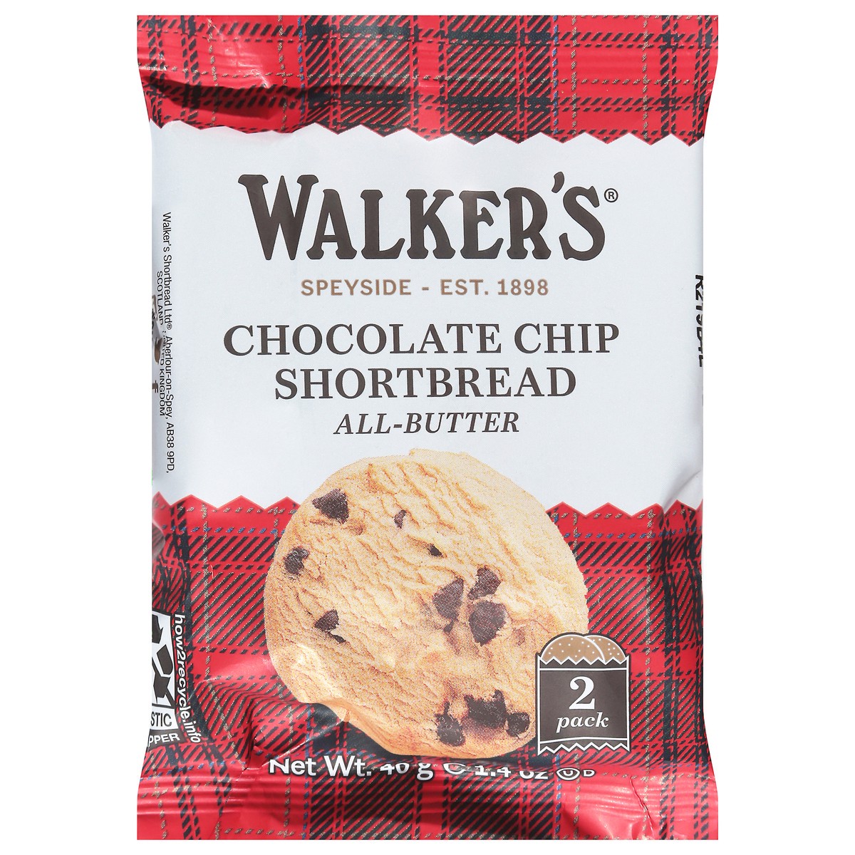 slide 1 of 5, Walker's Chocolate Chip All-Butter Shortbread 2 ea, 1.4 oz