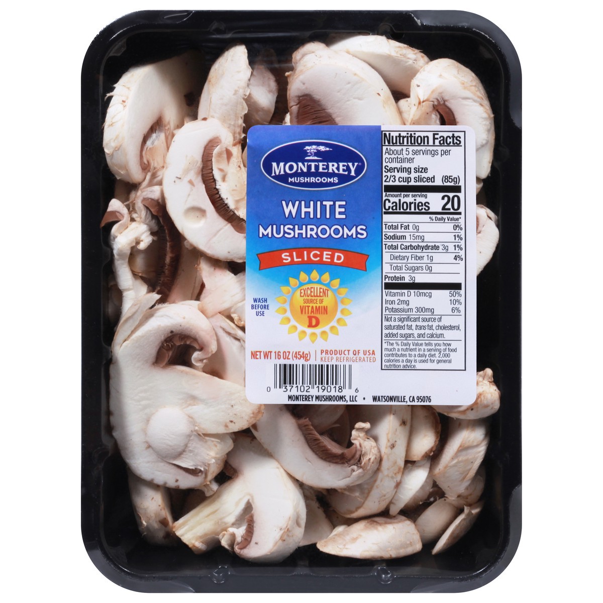 slide 1 of 9, Monterey Sliced White Mushrooms 16 oz, 16 oz