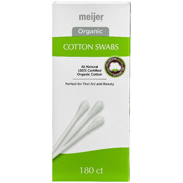 slide 1 of 1, Meijer Organic Cotton Swabs, 180 ct
