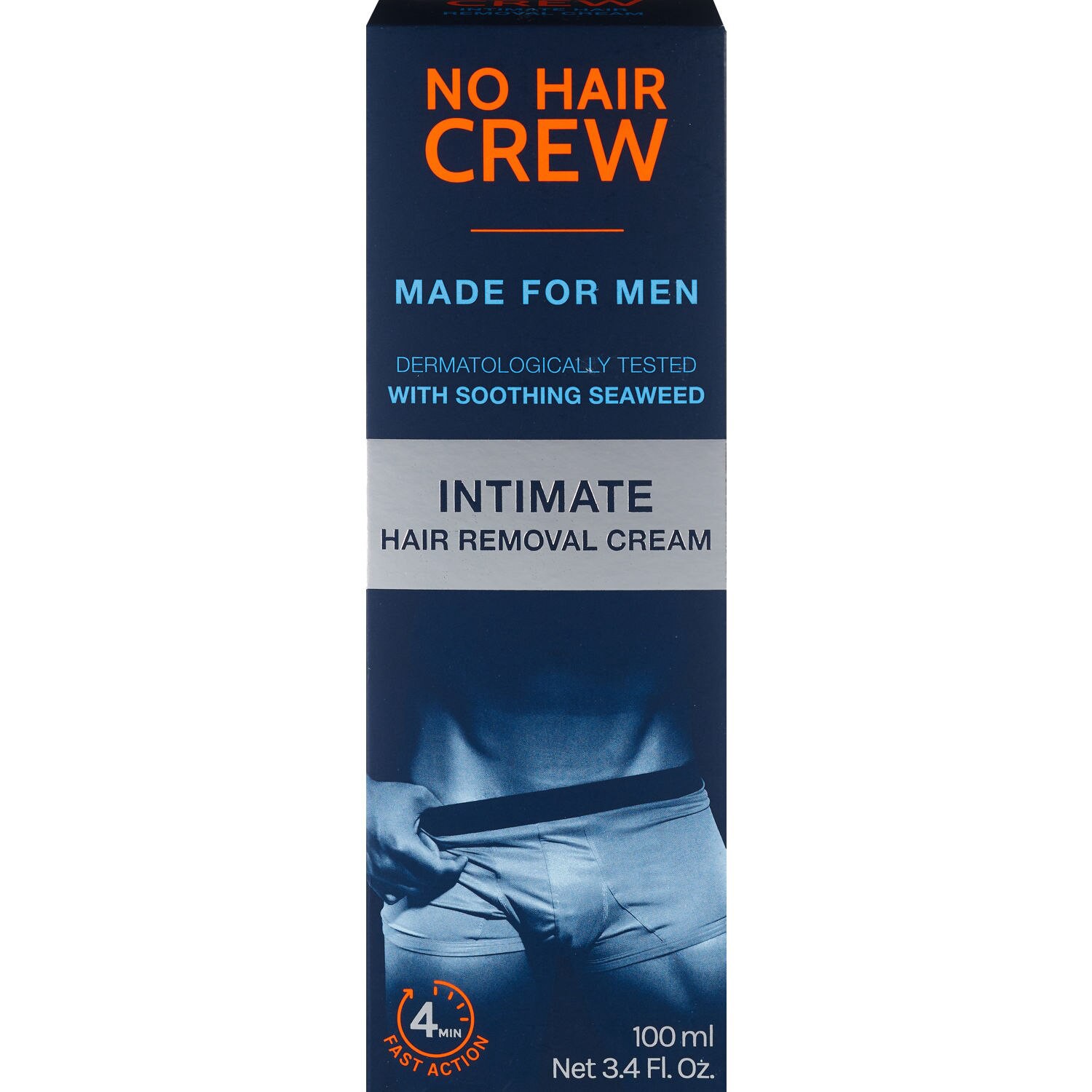 slide 4 of 6, No Hair Crew Men's Intimate Hair Removal Cream, 100 Ml, 3.38 oz