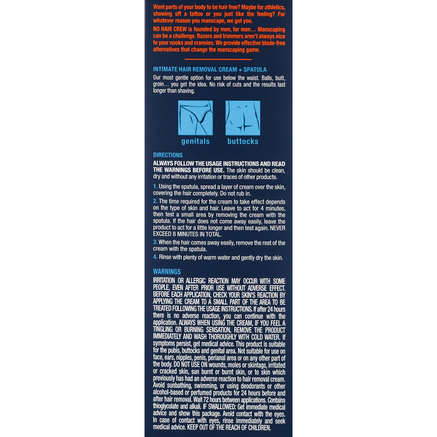 slide 5 of 6, No Hair Crew Men's Intimate Hair Removal Cream, 100 Ml, 3.38 oz