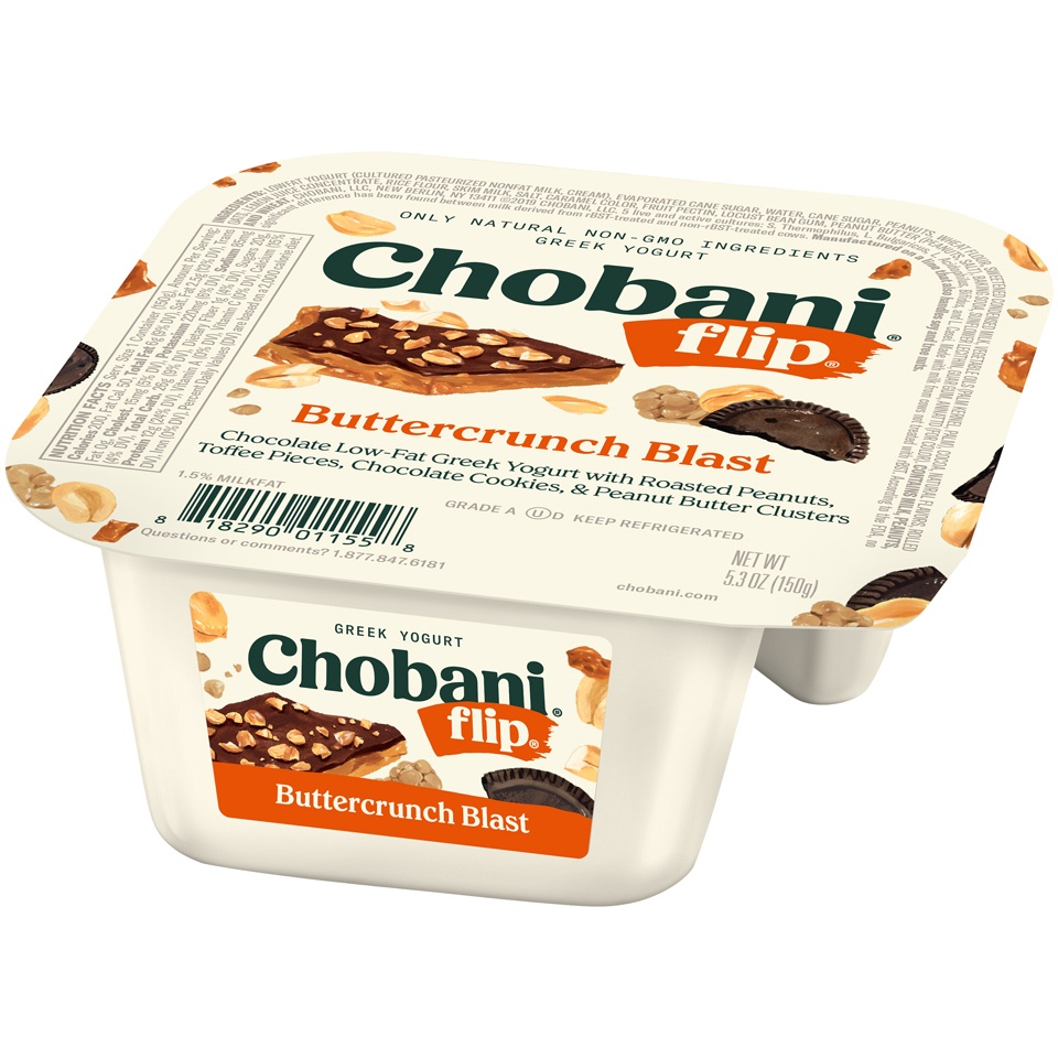 slide 4 of 8, Chobani Flip Buttercrunch Blast Greek Yogurt, 5.3 oz