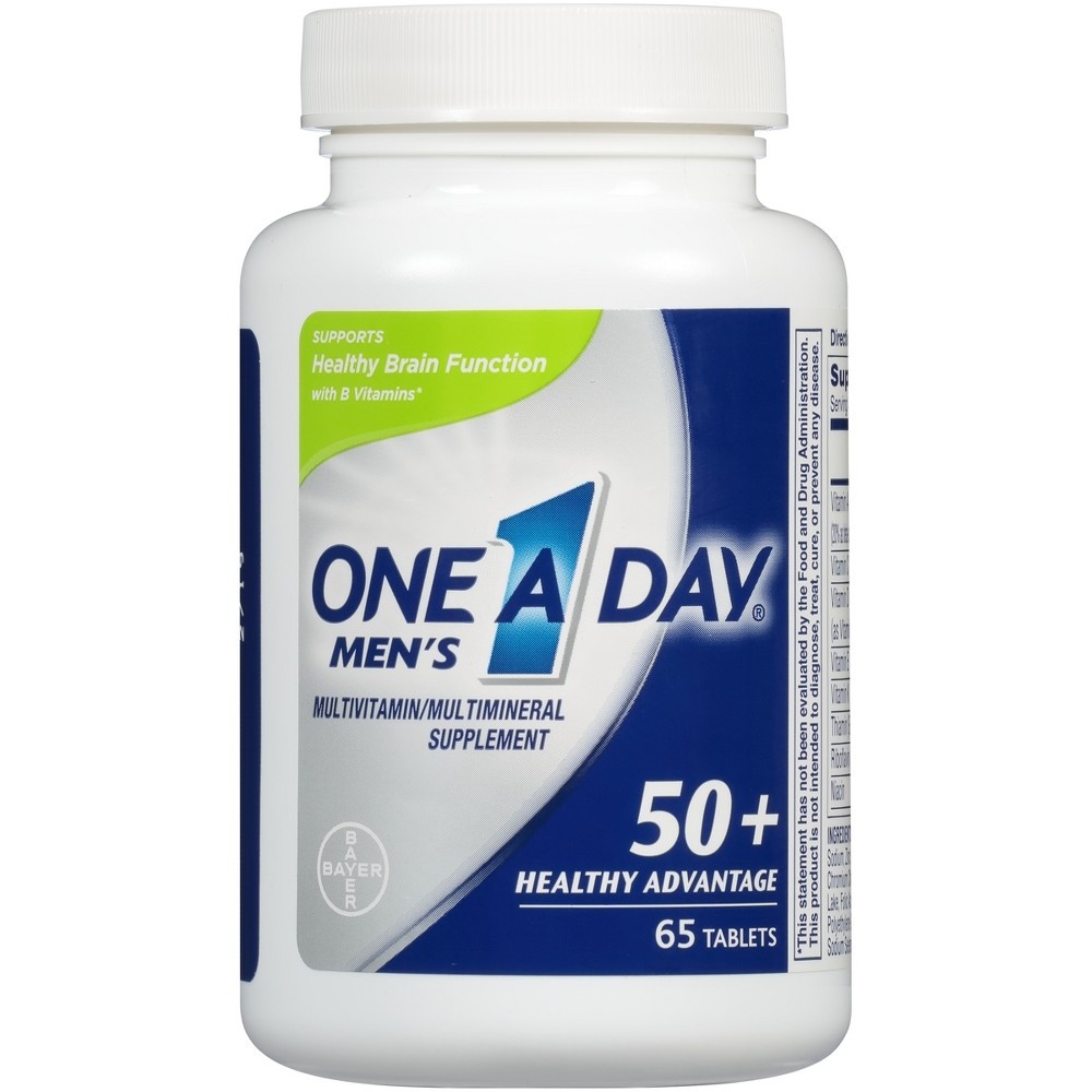 slide 5 of 7, One A Day Men's 50+ Health Advantage Multivitamin / Multimineral Dietary Supplement Tablets, 65 ct