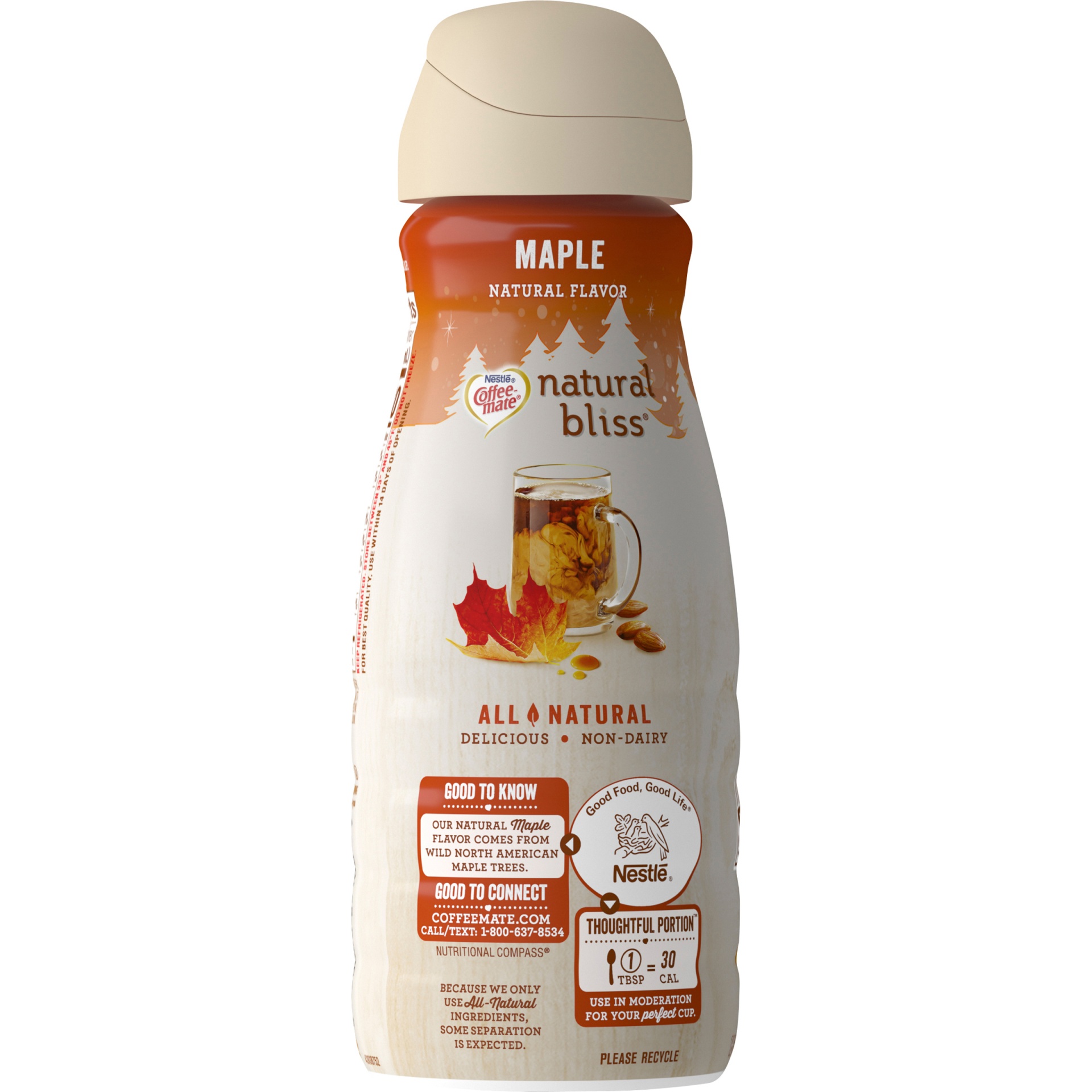 slide 4 of 7, Nestle Coffee-Mate Natural Bliss Maple Almond Milk All Natural Nondairy Creamer Bottle, 16 fl oz