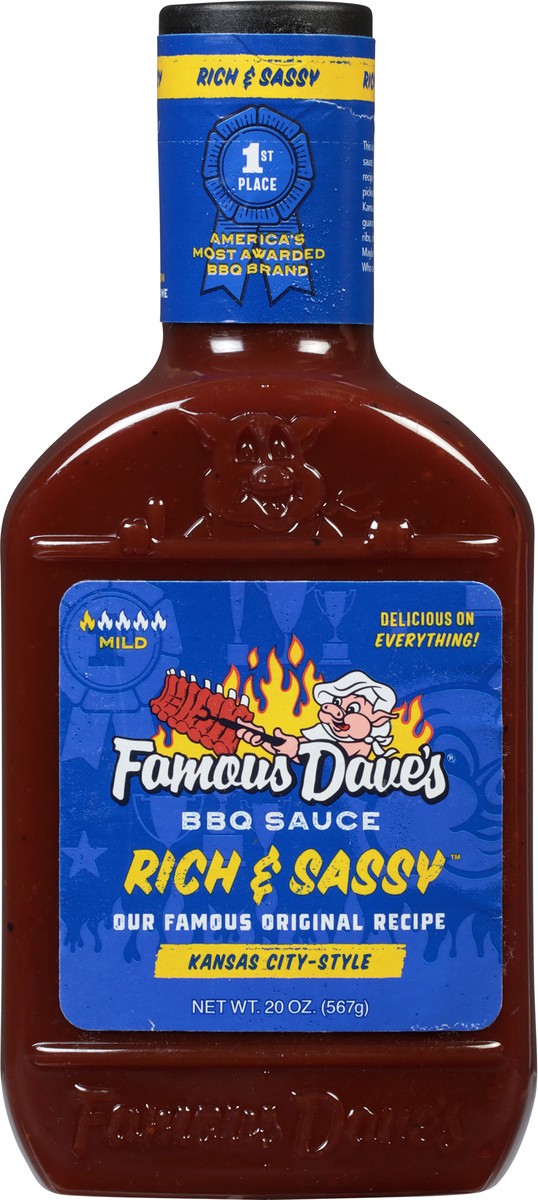 slide 6 of 9, Famous Dave's Rich & Sassy Barbeque Sauce, 20 oz