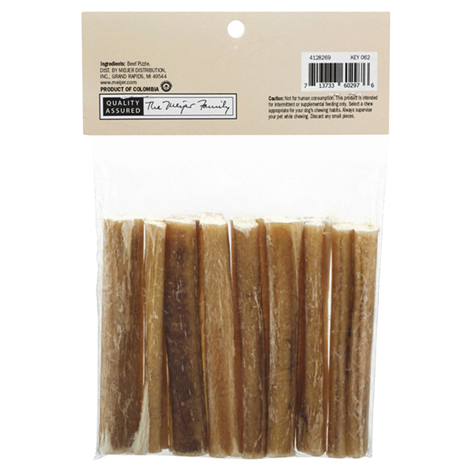 slide 2 of 5, Meijer 4" Beef Bully Bites Real Chews for Dogs, 8 ct