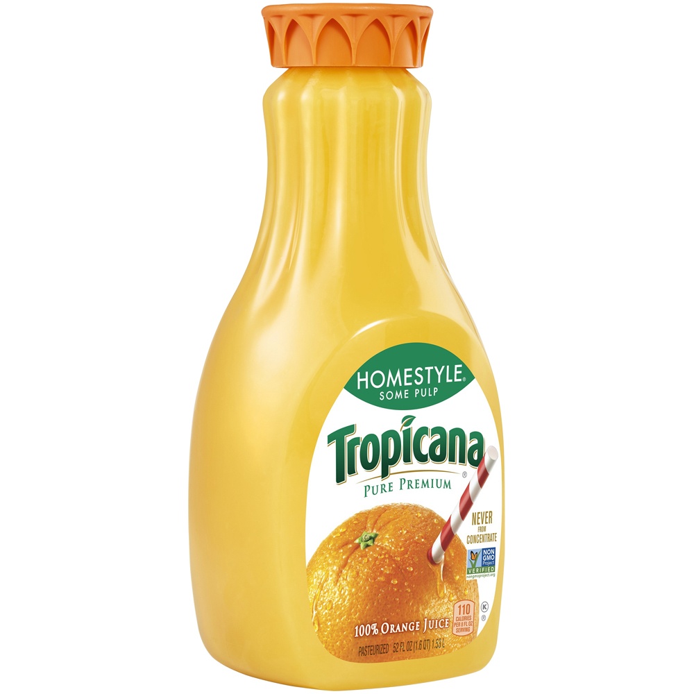 slide 2 of 5, Tropicana Homestyle Some Pulp Orange Juice 52 oz, 52 fl oz