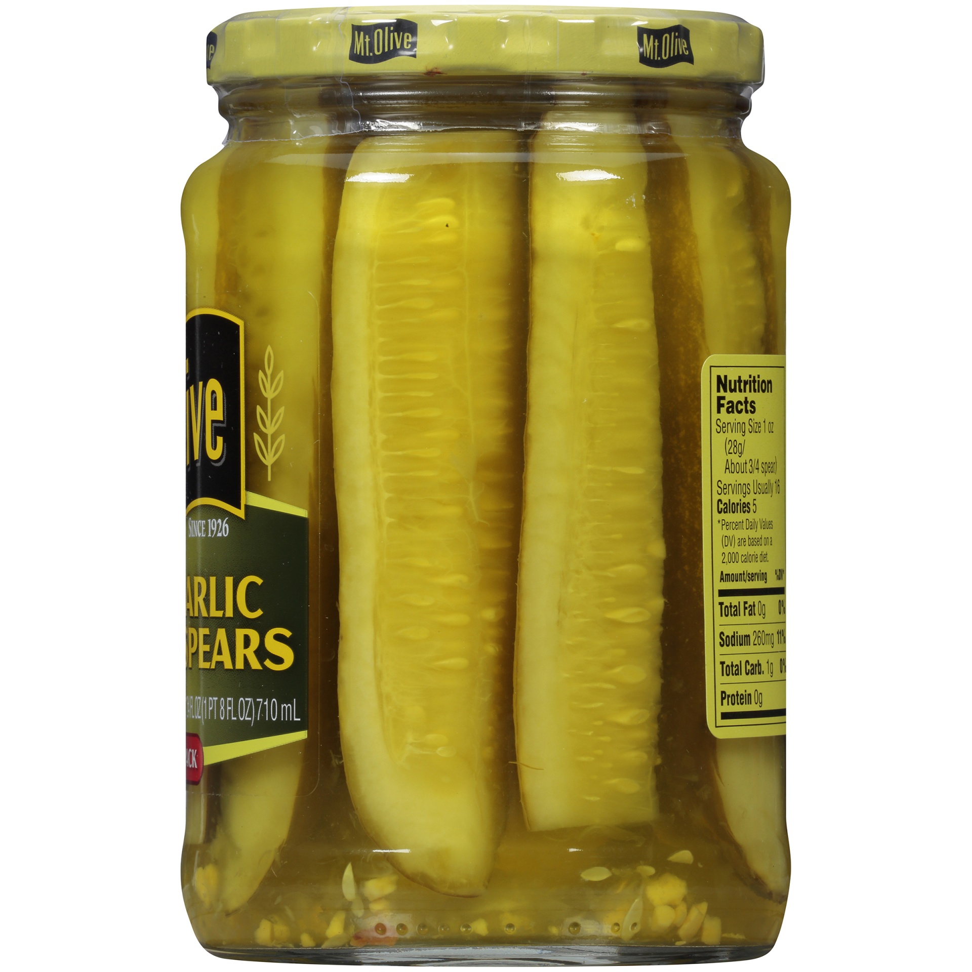 slide 2 of 6, Mt. Olive Zesty Garlic Kosher Dill Spears Pickles 24 fl oz Jar, 24 oz