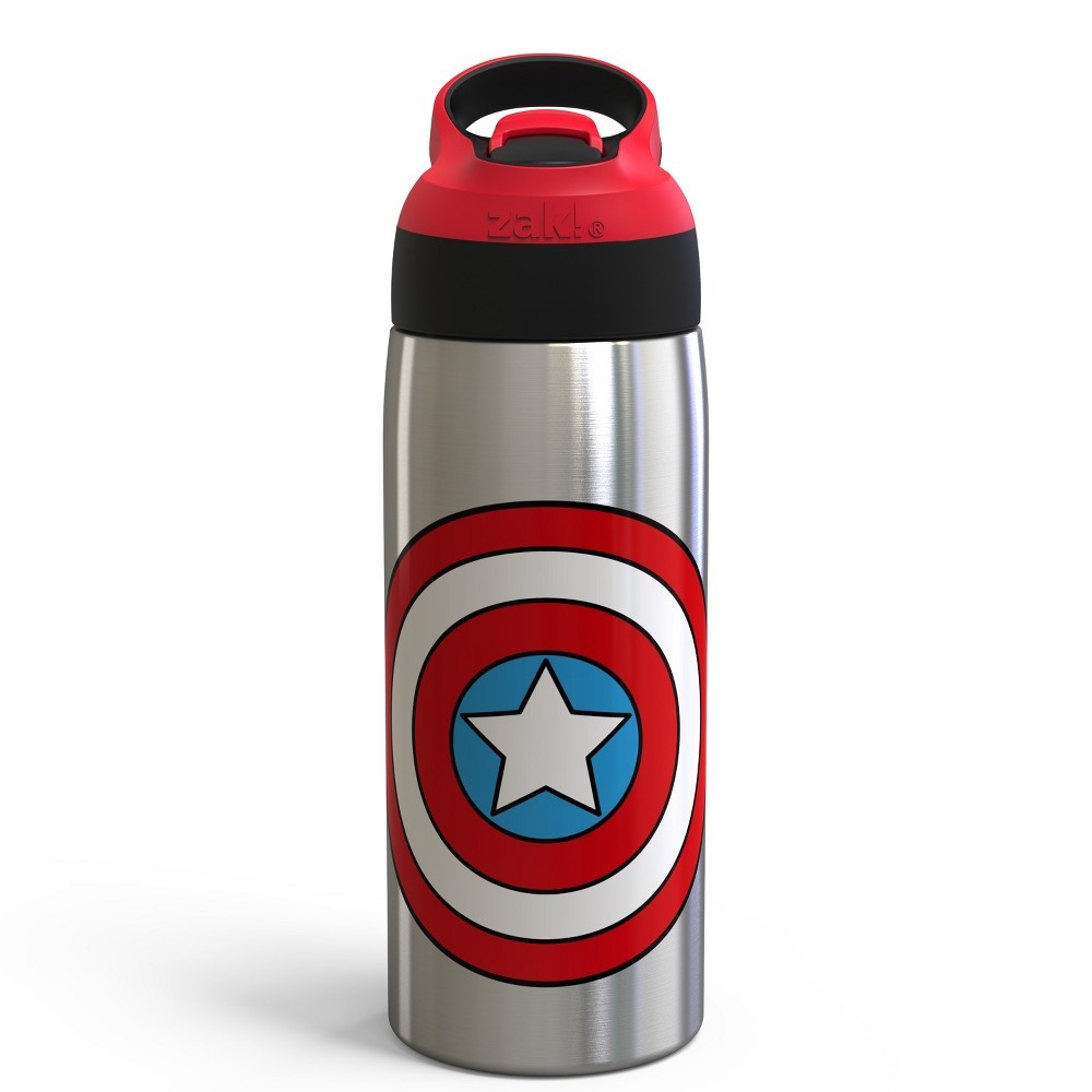 slide 2 of 3, Marvel Captain America Stainless Steel Water Bottle Red/Blue - Zak Designs, 19 oz