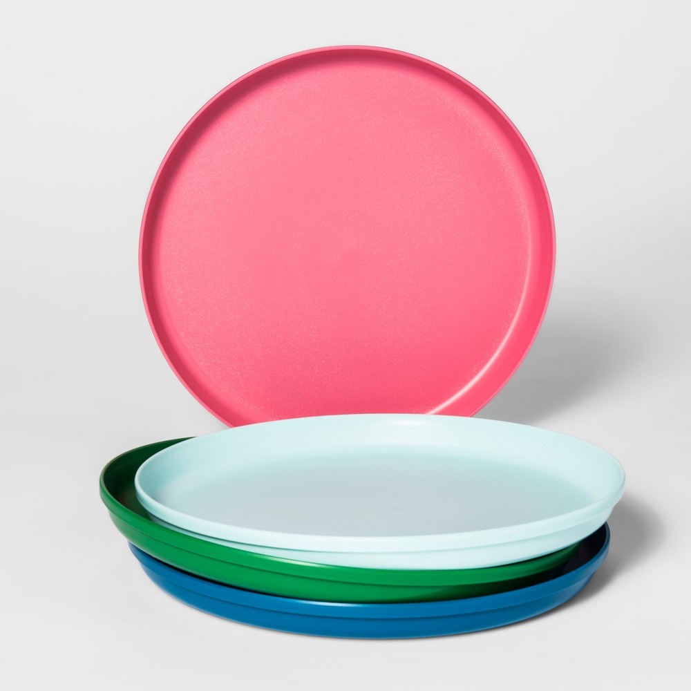 slide 2 of 2, 9.6" Plastic Kids Dinner Plate Pink - Pillowfort, 1 ct