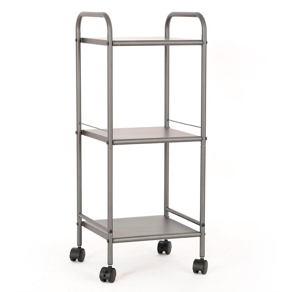 slide 1 of 4, 3 Shelf Utility Storage Cart Gray - Room Essentials, 1 ct