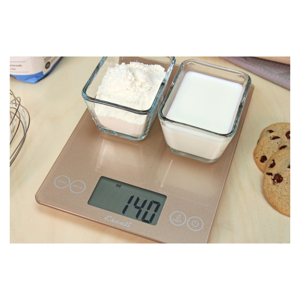 slide 4 of 4, Escali Arti Metallic Glass Kitchen Scale Tan, 1 ct