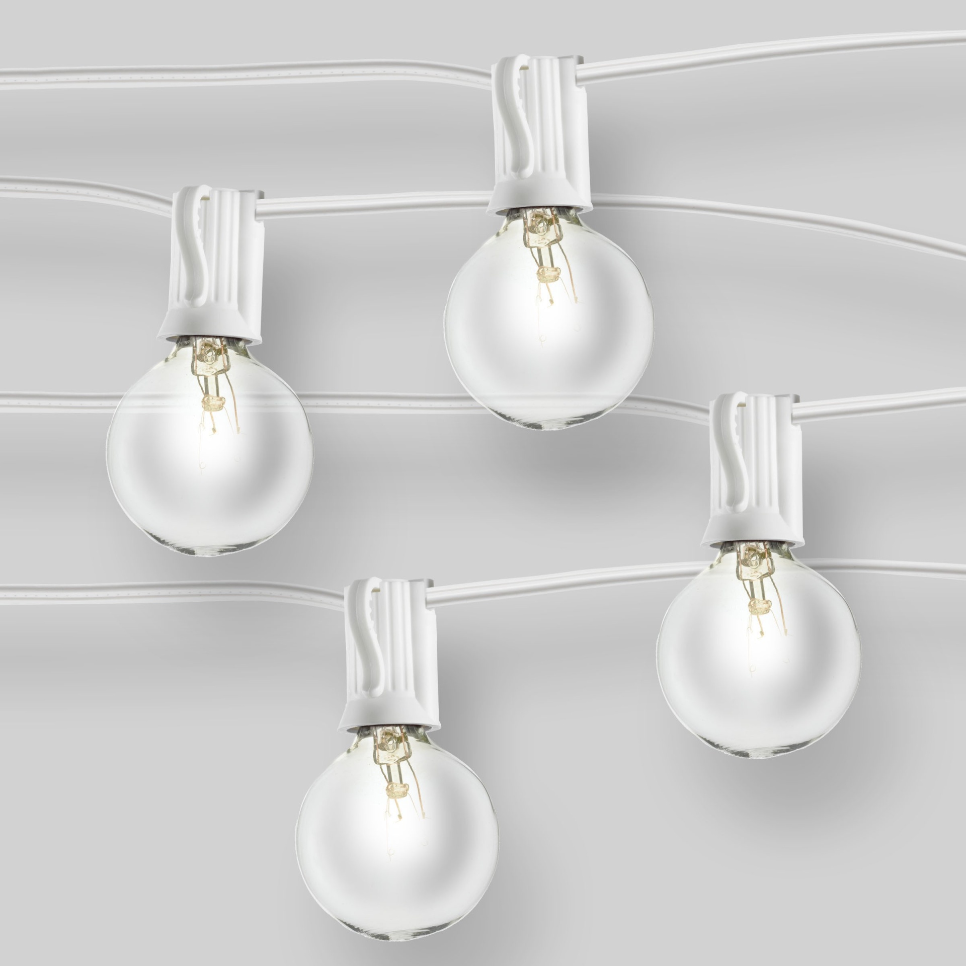 slide 1 of 2, Room Essentials Clear Globe Lights- White, 1 ct