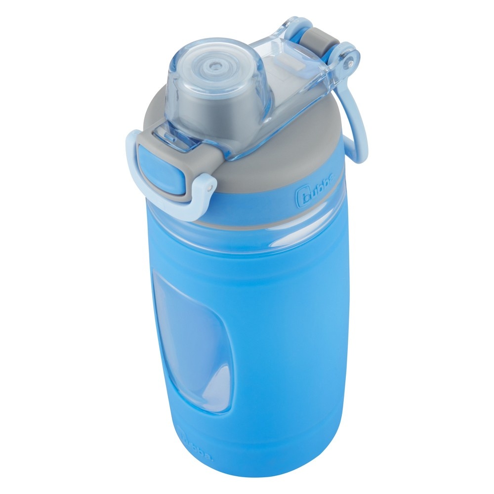 slide 5 of 6, Bubba 16oz Flo Plastic Kids Water Bottle with Silicone Sleeve Blue and Gray, 1 ct