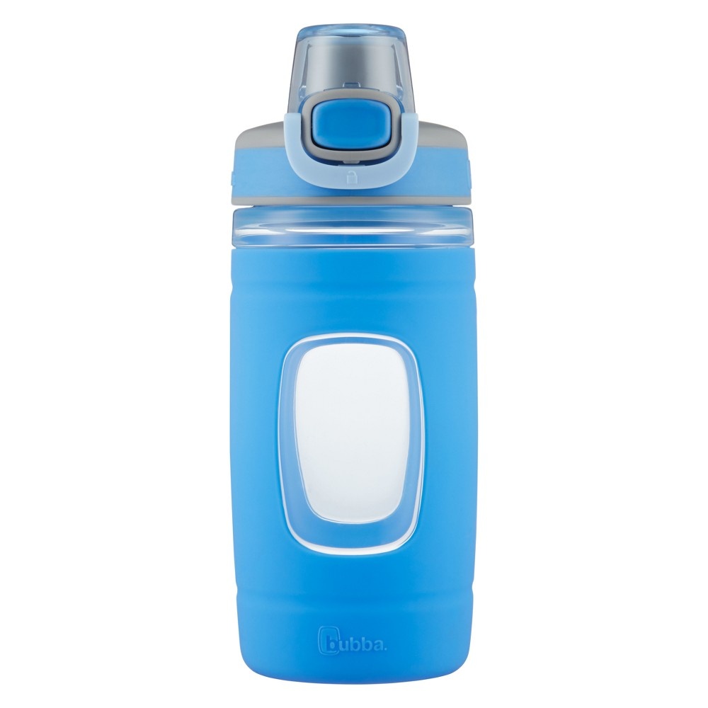 slide 6 of 6, Bubba 16oz Flo Plastic Kids Water Bottle with Silicone Sleeve Blue and Gray, 1 ct
