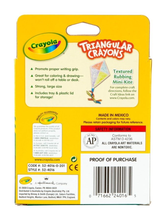 slide 4 of 5, Crayola Triangular Crayons, Box Of 16, 16 ct