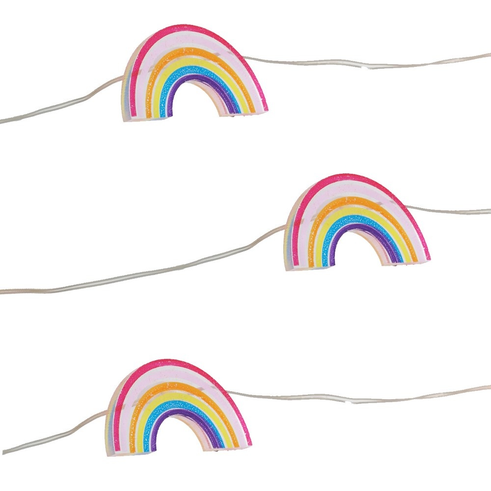 slide 5 of 6, Room Essentials Fairy LED Rainbow String Lights White, 1 ct