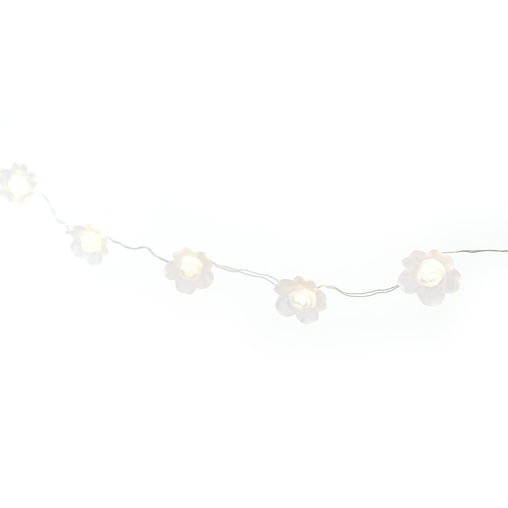 slide 2 of 8, Room Essentials Fairy LED Flower String Lights White, 1 ct