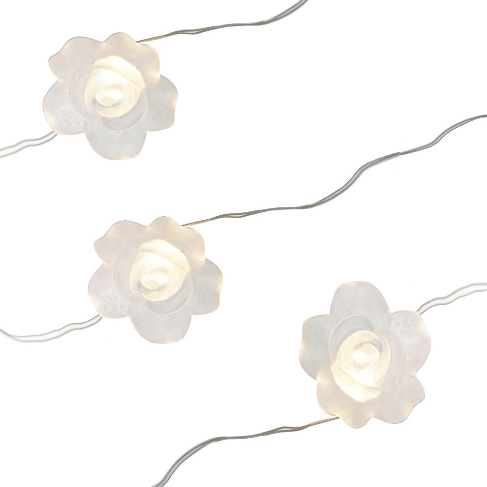 slide 6 of 8, Room Essentials Fairy LED Flower String Lights White, 1 ct