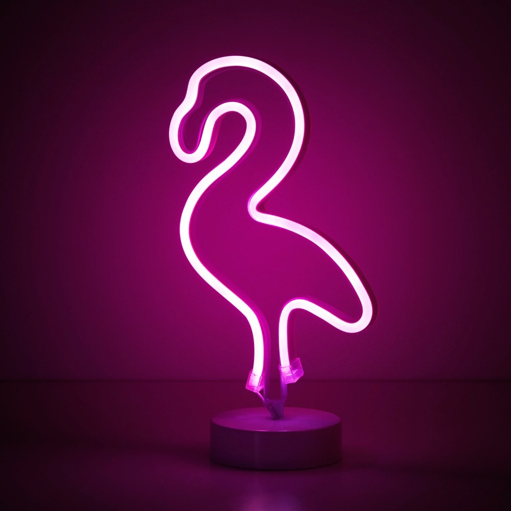 slide 3 of 5, Merkury Flamingo LED Novelty Table Lamp Pink, 12 in