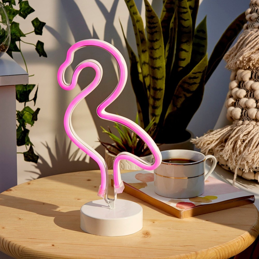 slide 4 of 5, Merkury Flamingo LED Novelty Table Lamp Pink, 12 in