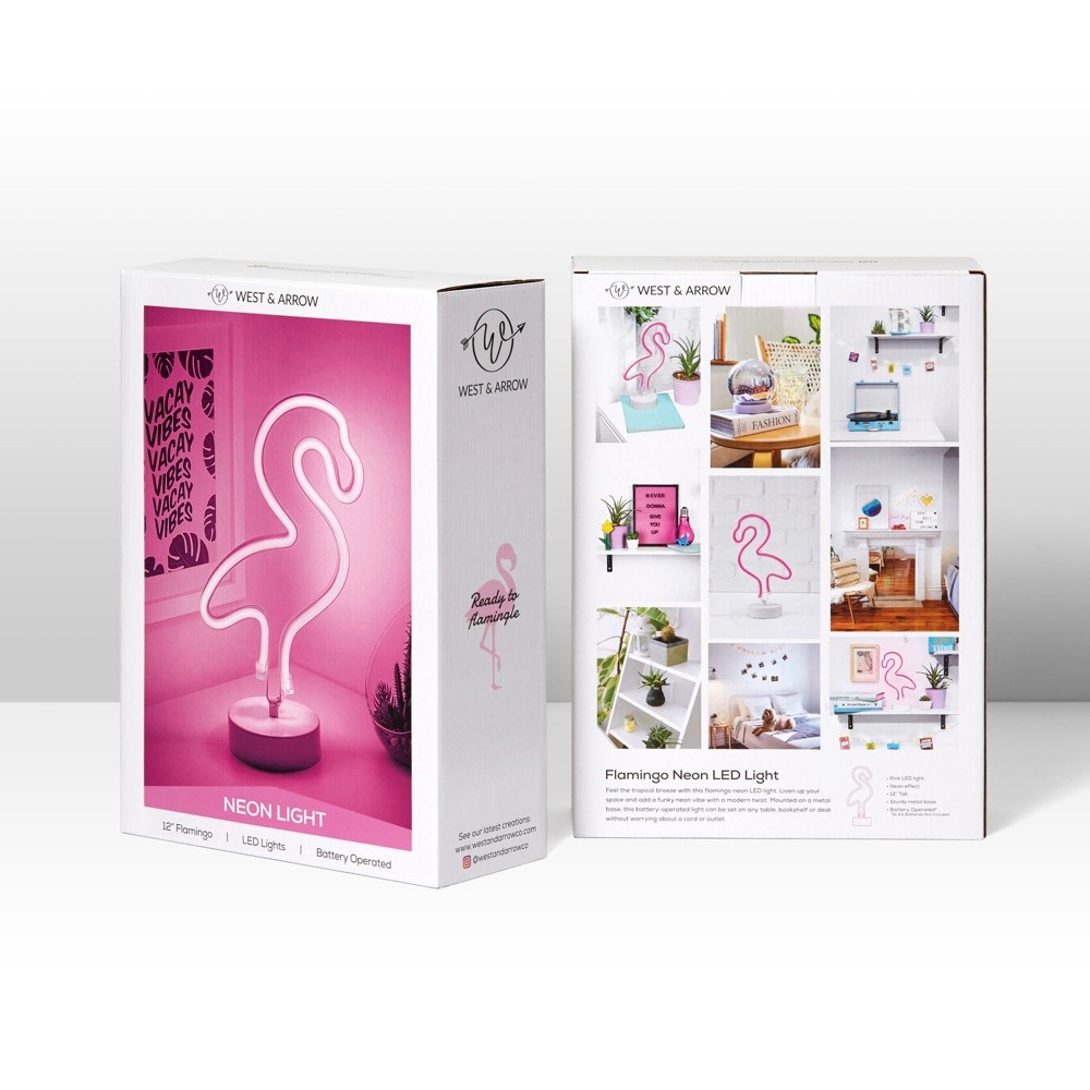 slide 5 of 5, Merkury Flamingo LED Novelty Table Lamp Pink, 12 in