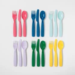 18pc Plastic Kids Silverware Set - Pillowfort