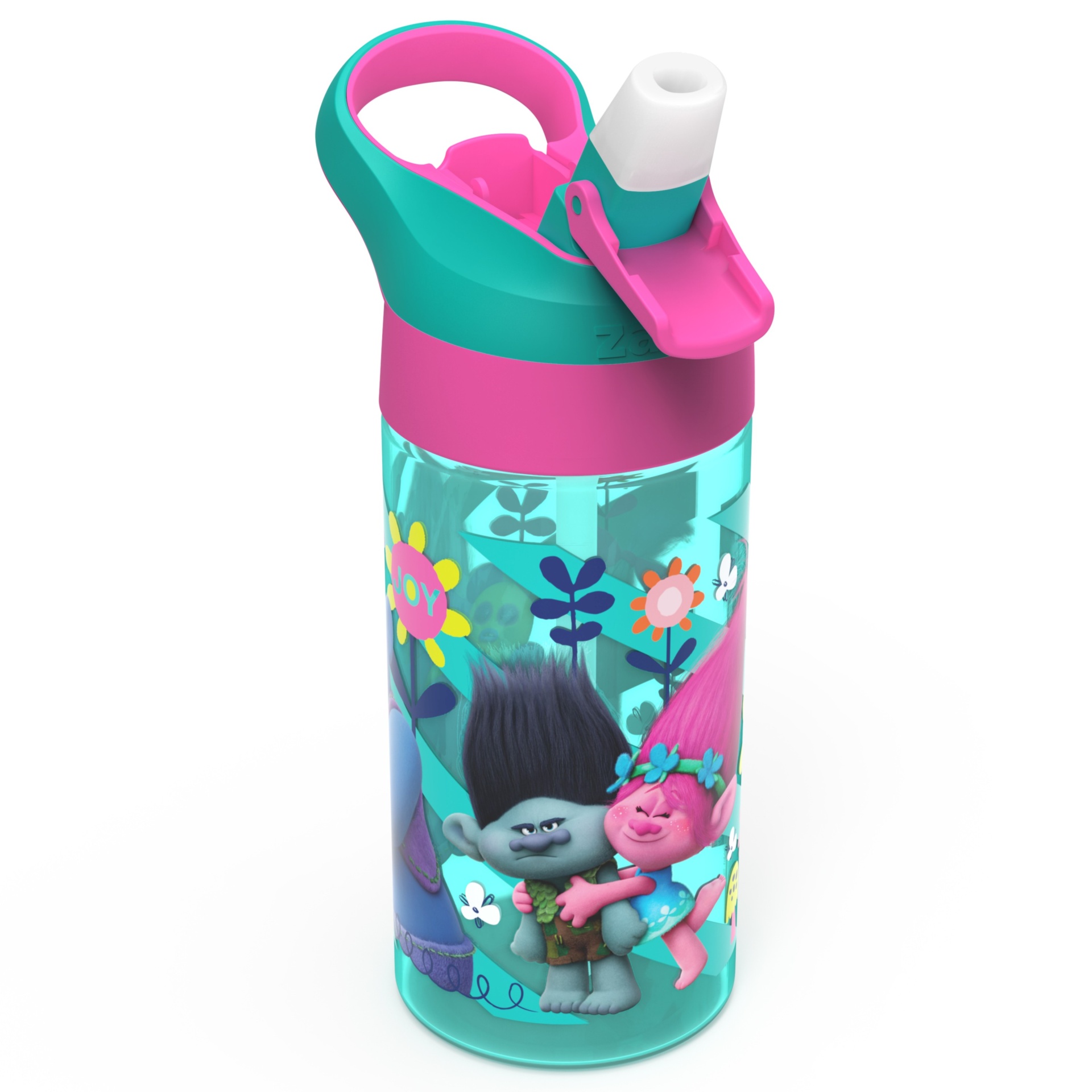 slide 1 of 3, Trolls 17.5oz Plastic Water Bottle Blue/Pink - Zak Designs, 17.5 oz
