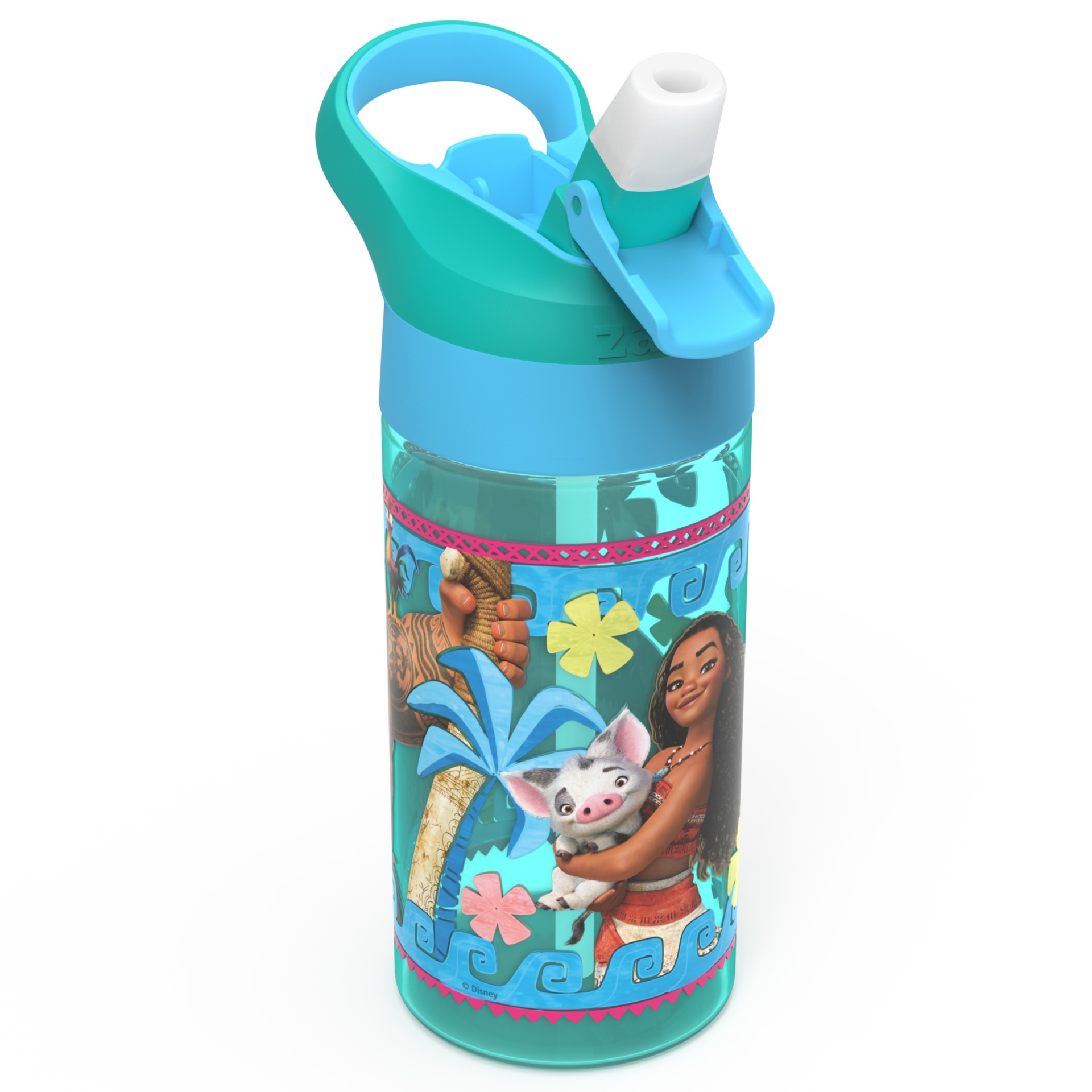 slide 1 of 3, Moana Plastic Water Bottle Blue/Green - Zak Designs, 17.5 oz