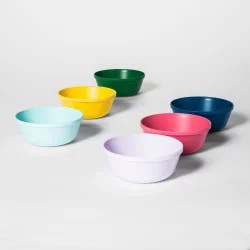 15.5oz 6pk Plastic Kids Bowls - Pillowfort