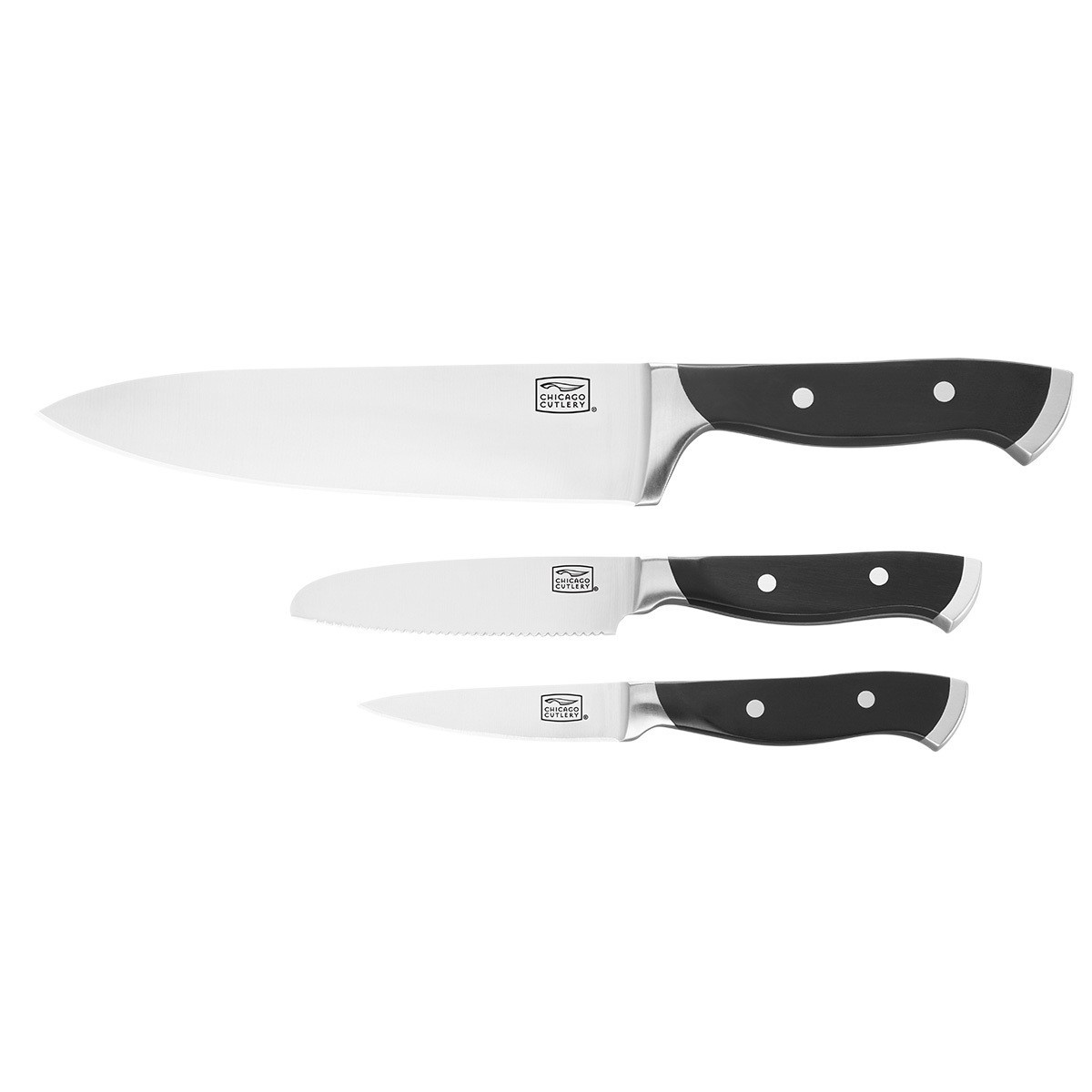 slide 1 of 1, Chicago Cutlery 3pc Paring Knife Set, 3 ct