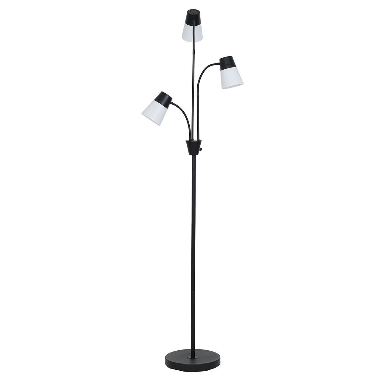 slide 1 of 3, Room Essentials LED Three Head Floor Lamp Black, 1 ct