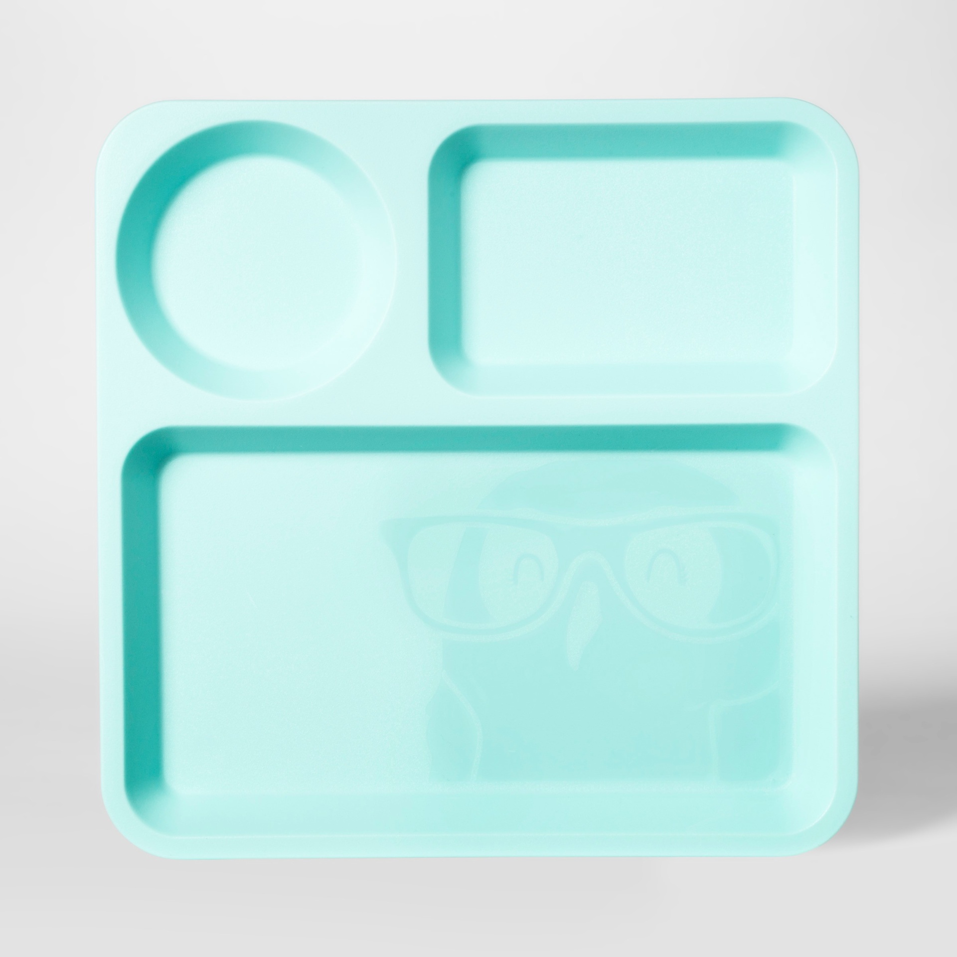 slide 1 of 2, 10" Plastic Kids Square Divided Plate Light Blue - Pillowfort, 1 ct