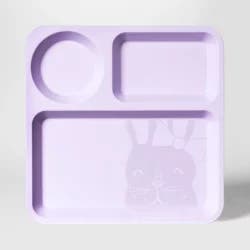 10" Plastic Kids Square Divided Plate Purple - Pillowfort