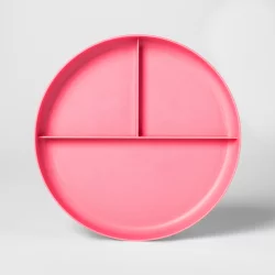 7.3" Plastic Divided Kids Plate Pink - Pillowfort