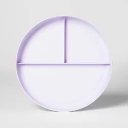 7.3" Plastic Divided Kids Plate Purple - Pillowfort