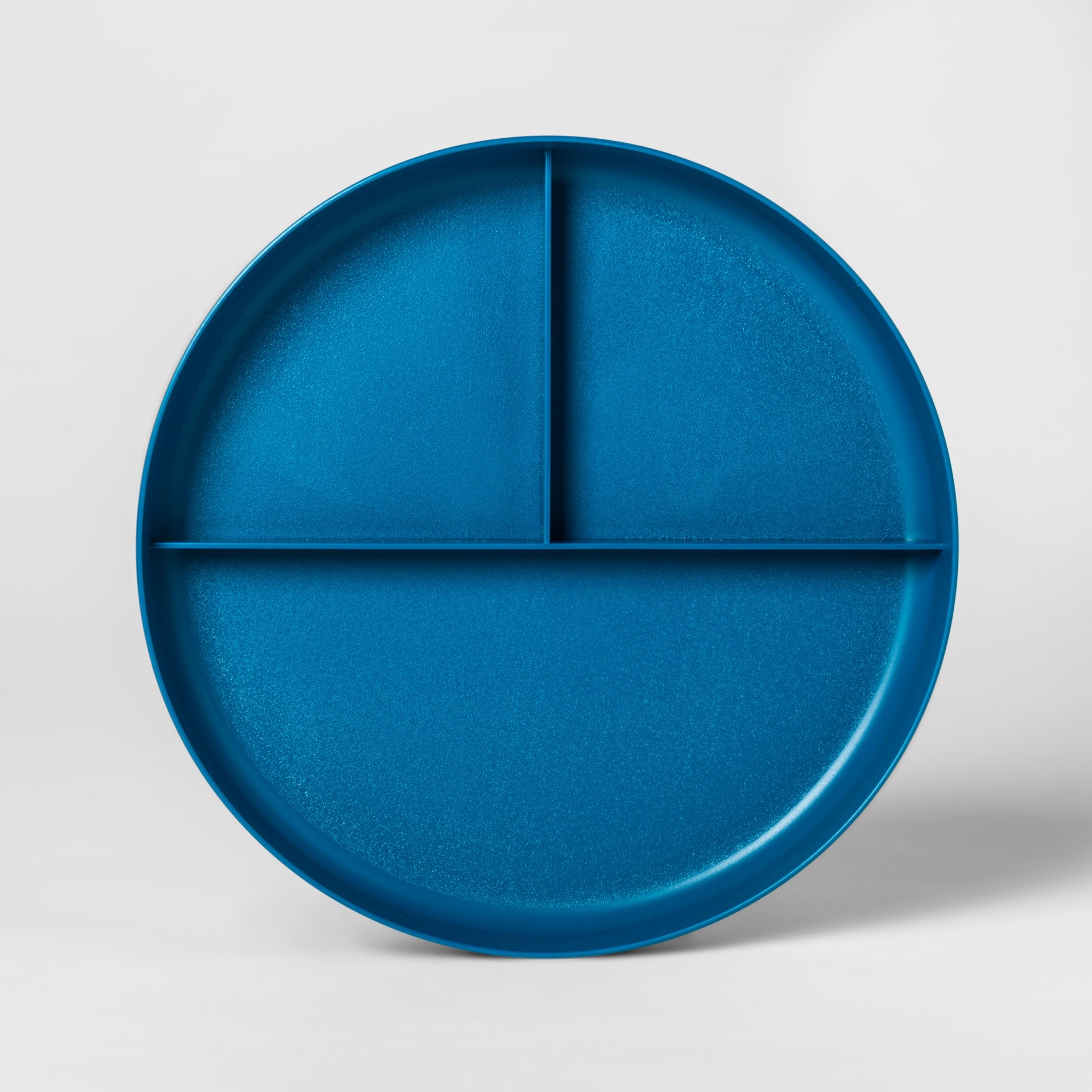 slide 1 of 2, 7.3" Plastic Divided Kids Plate Blue - Pillowfort, 1 ct