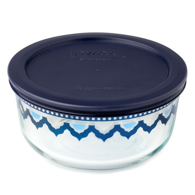 4-cup Round Plastic Lid, Dark Blue