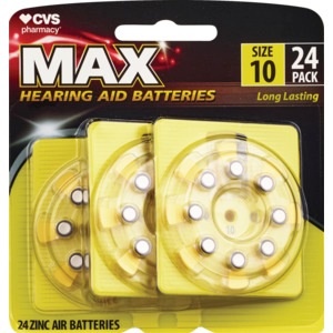 slide 1 of 1, CVS Pharmacy Hearing Aid Batteries Size 10, 24 ct