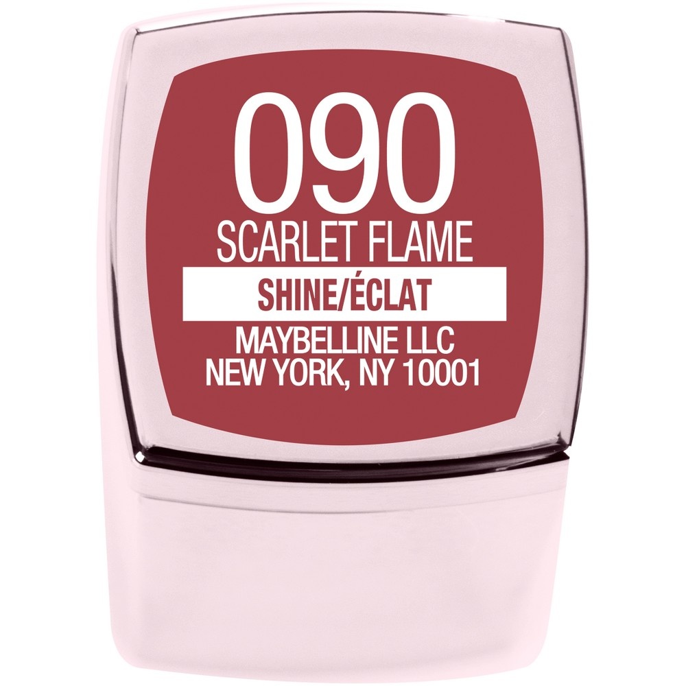 slide 4 of 8, Maybelline Color Sensational Shine Compulsion Lipstick Makeup, Scarlet Flame, 0.1 oz