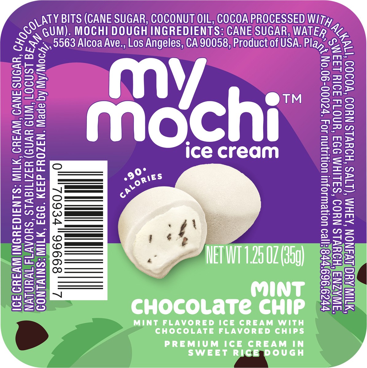 slide 2 of 2, My/Mochi Ice Cream Single Serve Mint Chocolate Chip, 1.5 oz