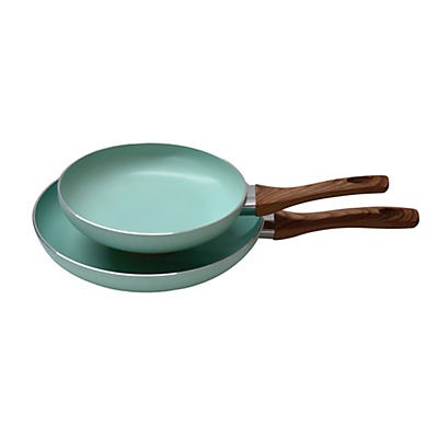 slide 1 of 1, chefstyle Green Nonstick Fry Pans, 2 ct