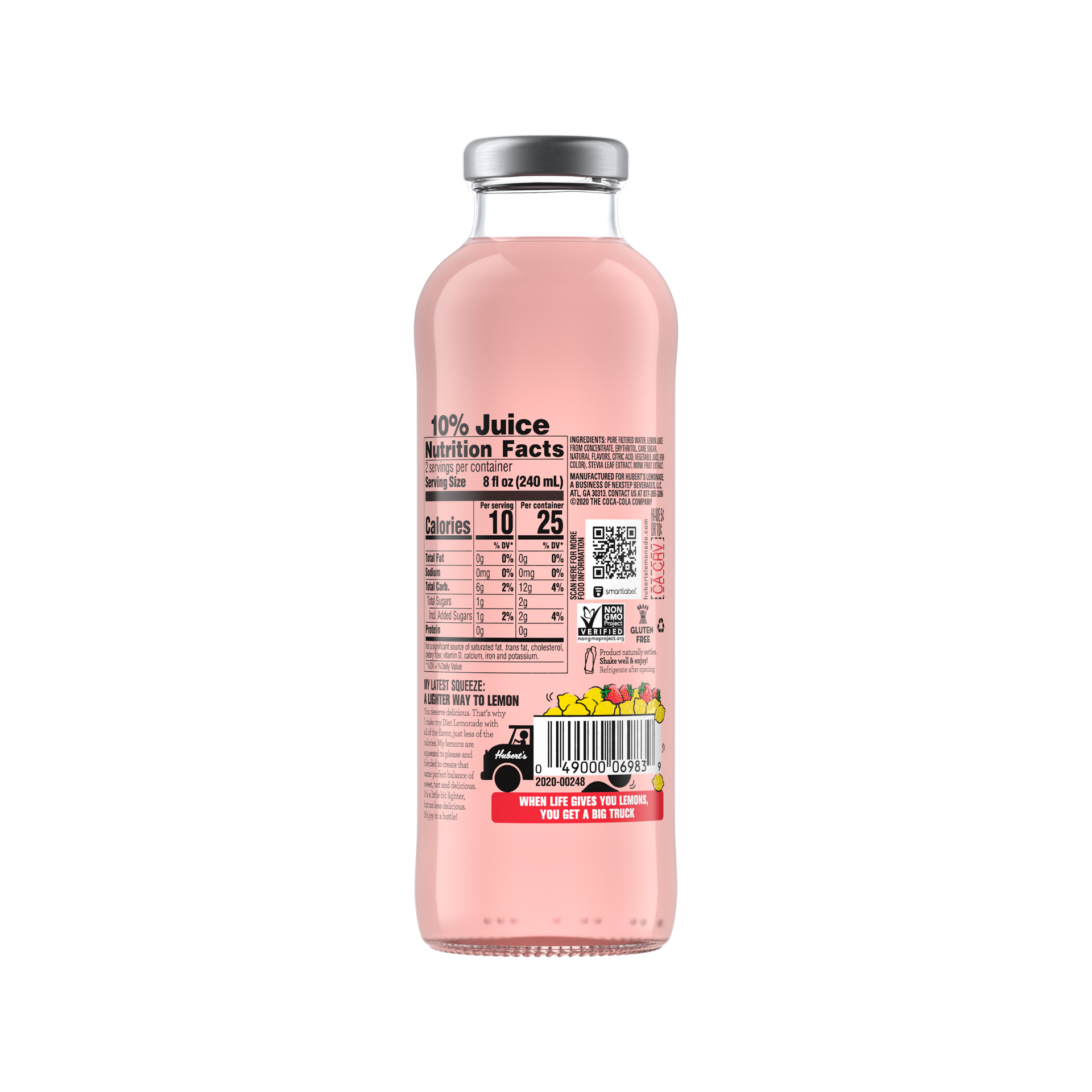 slide 4 of 5, Hubert's Diet Lemonade Strawberry Drink- 16 fl oz, 16 fl oz