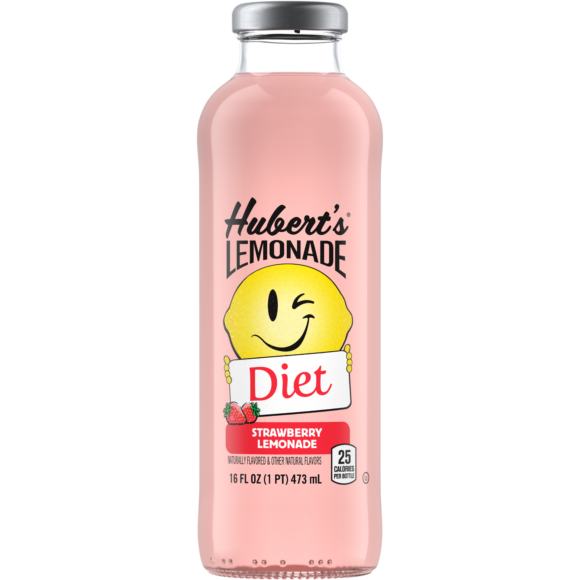 slide 1 of 5, Hubert's Diet Lemonade Strawberry Drink- 16 fl oz, 16 fl oz