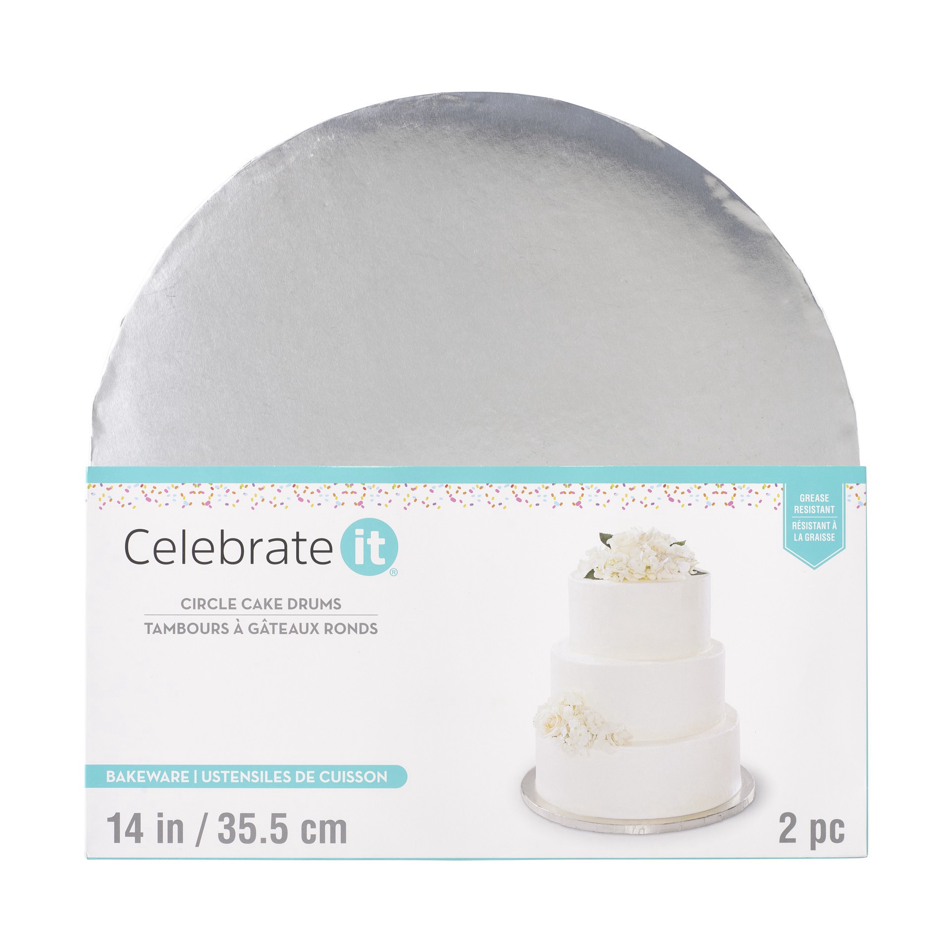 slide 2 of 4, Round Cake Bases By Celebrate It, 14 in