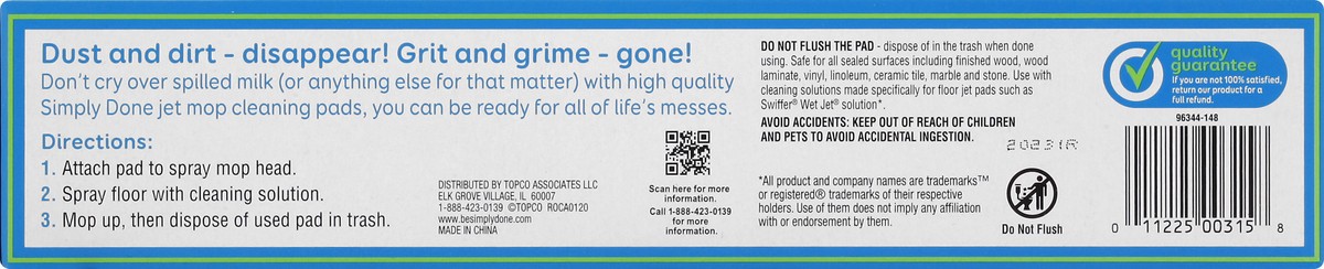 slide 5 of 9, Simply Done Cleaning Pad Jet Mop Refills 12 ea, 12 ct