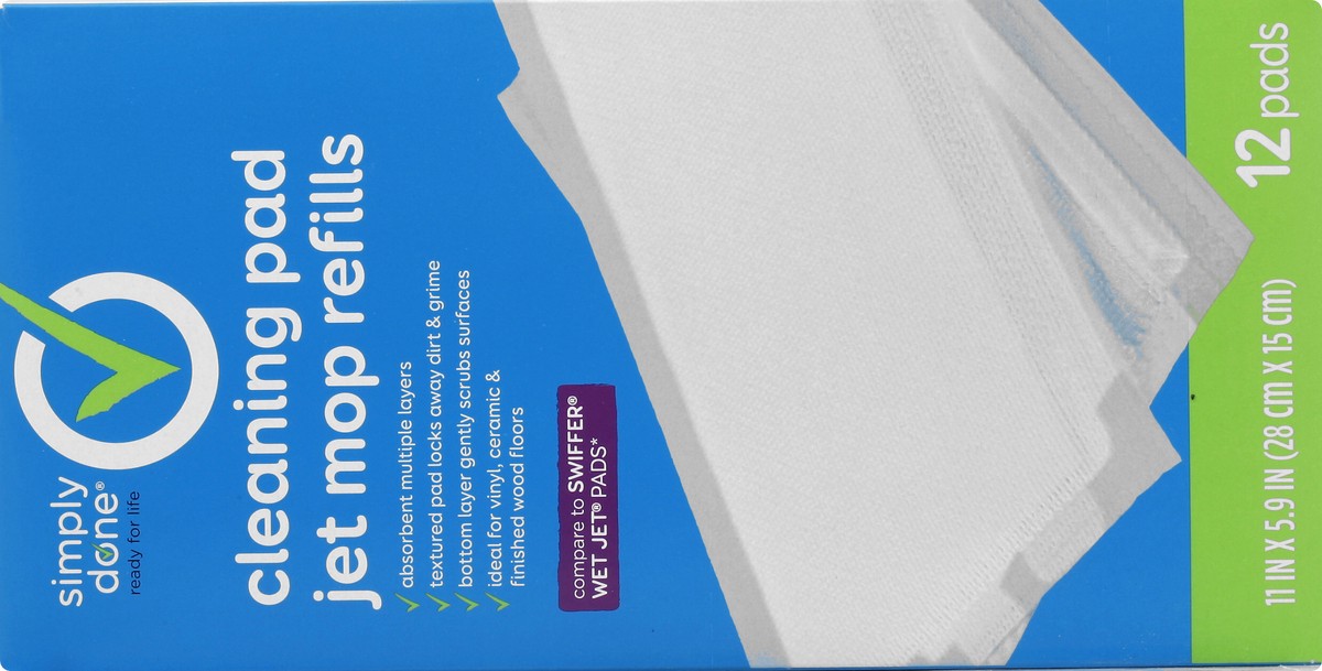 slide 6 of 9, Simply Done Cleaning Pad Jet Mop Refills 12 ea, 12 ct
