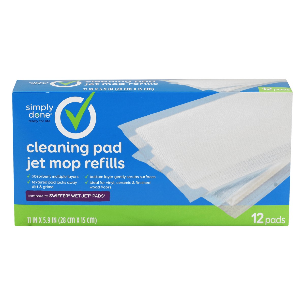 slide 3 of 9, Simply Done Cleaning Pad Jet Mop Refills 12 ea, 12 ct
