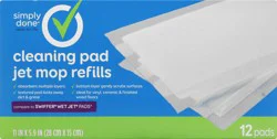 Simply Done Cleaning Pad Jet Mop Refills 12 ea